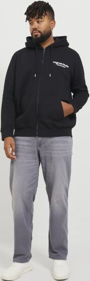 Jack & Jones ESTERBRO Zip Hoodie Black - Sweatshirts & hoodies - Sweatshirt & Camisolas com Capuz tamanhos grandes