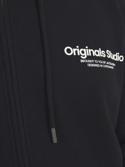 Jack & Jones ESTERBRO Zip Hoodie Black - Sweatshirts & hoodies - Sweatshirt & Camisolas com Capuz tamanhos grandes