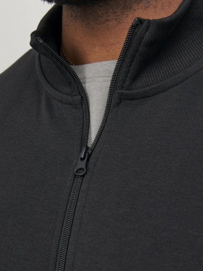 Jack & Jones PAULOS Turtleneck Zip Sweatshirt Black - Sweatshirts & hoodies - Sweatshirt & Camisolas com Capuz tamanhos grandes
