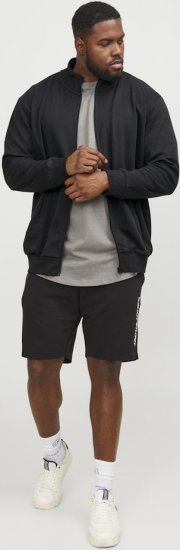 Jack & Jones PAULOS Turtleneck Zip Sweatshirt Black - Sweatshirts & hoodies - Sweatshirt & Camisolas com Capuz tamanhos grandes