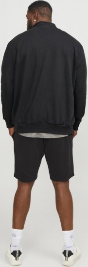 Jack & Jones PAULOS Turtleneck Zip Sweatshirt Black - Sweatshirts & hoodies - Sweatshirt & Camisolas com Capuz tamanhos grandes