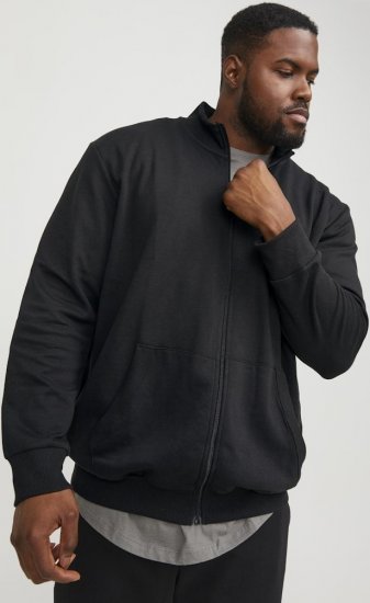 Jack & Jones PAULOS Turtleneck Zip Sweatshirt Black - Sweatshirts & hoodies - Sweatshirt & Camisolas com Capuz tamanhos grandes