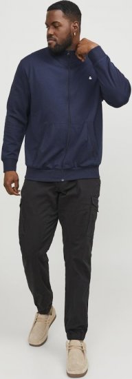 Jack & Jones PAULOS Turtleneck Zip Sweatshirt Navy Blazer - Sweatshirts & hoodies - Sweatshirt & Camisolas com Capuz tamanhos grandes