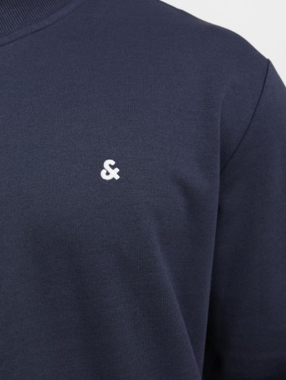 Jack & Jones PAULOS Turtleneck Zip Sweatshirt Navy Blazer - Sweatshirts & hoodies - Sweatshirt & Camisolas com Capuz tamanhos grandes