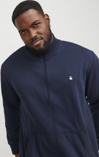 Jack & Jones PAULOS Turtleneck Zip Sweatshirt Navy Blazer - Sweatshirts & hoodies - Sweatshirt & Camisolas com Capuz tamanhos grandes