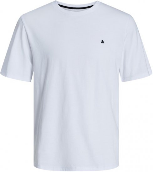 Jack & Jones PAULOS T-Shirt White - T-shirts - T-shirts Homem Tamanhos Grandes