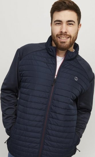 Jack & Jones MULTI SET-IN Sleeves Quilted Jacket With Collar Navy Blazer - Casacos - Casacos Homem Tamanhos Grandes