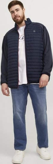 Jack & Jones MULTI SET-IN Sleeves Quilted Jacket With Collar Navy Blazer - Casacos - Casacos Homem Tamanhos Grandes