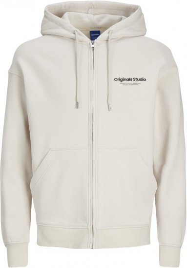 Jack & Jones ESTERBRO Zip Hoodie Light Grey - Sweatshirts & hoodies - Sweatshirt & Camisolas com Capuz tamanhos grandes