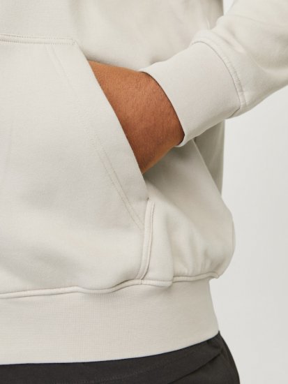 Jack & Jones ESTERBRO Zip Hoodie Light Grey - Sweatshirts & hoodies - Sweatshirt & Camisolas com Capuz tamanhos grandes