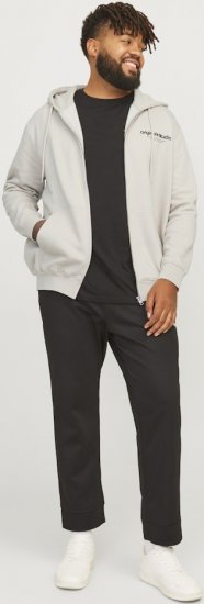 Jack & Jones ESTERBRO Zip Hoodie Light Grey - Sweatshirts & hoodies - Sweatshirt & Camisolas com Capuz tamanhos grandes