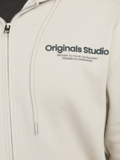 Jack & Jones ESTERBRO Zip Hoodie Light Grey - Sweatshirts & hoodies - Sweatshirt & Camisolas com Capuz tamanhos grandes