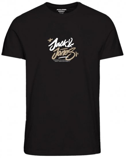 Jack & Jones JORSEQUOIA T-Shirt Black - T-shirts - T-shirts Homem Tamanhos Grandes