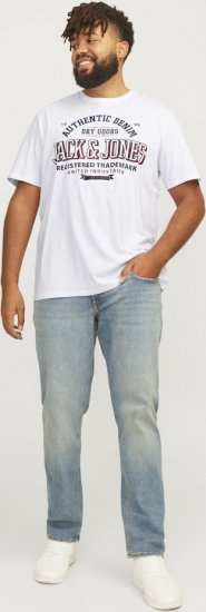 Jack & Jones JJELOGO O-Neck T-Shirt White - T-shirts - T-shirts Homem Tamanhos Grandes