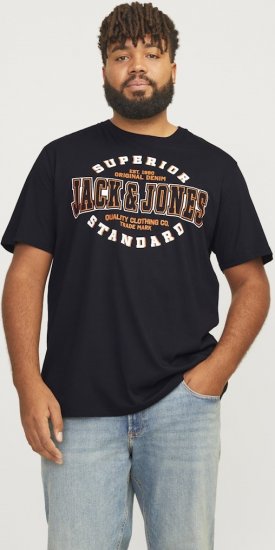 Jack & Jones LOGO O-Neck T-Shirt Black - T-shirts - T-shirts Homem Tamanhos Grandes