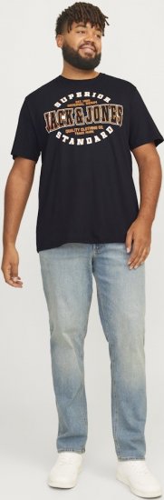Jack & Jones LOGO O-Neck T-Shirt Black - T-shirts - T-shirts Homem Tamanhos Grandes