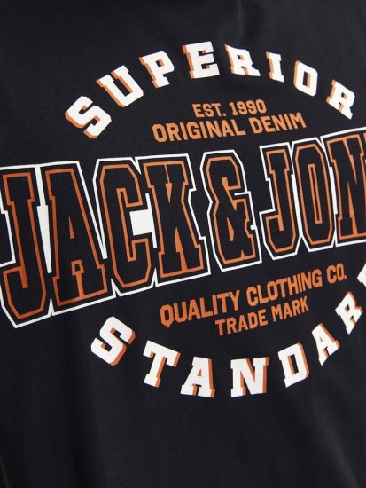 Jack & Jones LOGO O-Neck T-Shirt Black - T-shirts - T-shirts Homem Tamanhos Grandes