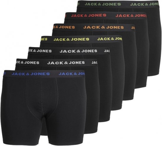 Jack & Jones BASIC Trunks 7-Pack Black - Roupa Interior & natação - Roupa interior Homem Tamanhos Grandes