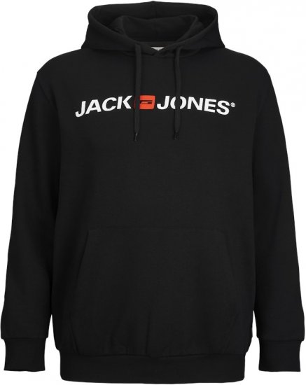 Jack & Jones CORP OLD LOGO REG FIT Hoodie Black - Sweatshirts & hoodies - Sweatshirt & Camisolas com Capuz tamanhos grandes