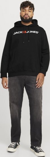Jack & Jones CORP OLD LOGO REG FIT Hoodie Black - Sweatshirts & hoodies - Sweatshirt & Camisolas com Capuz tamanhos grandes