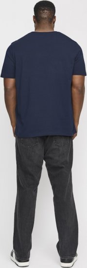 Jack & Jones LOGO O-Neck T-Shirt Dark Blue - T-shirts - T-shirts Homem Tamanhos Grandes