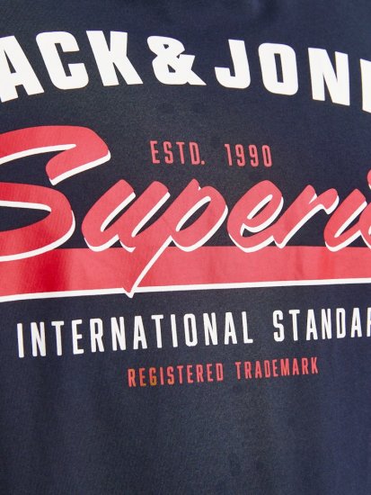 Jack & Jones LOGO O-Neck T-Shirt Dark Blue - T-shirts - T-shirts Homem Tamanhos Grandes