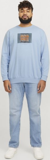 Jack & Jones HUDSON Sweatshirt Chambray Blue - Sweatshirts & hoodies - Sweatshirt & Camisolas com Capuz tamanhos grandes