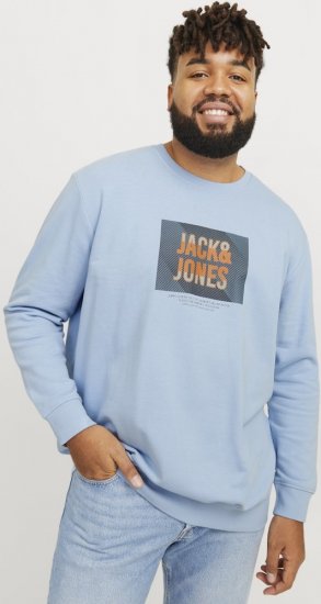 Jack & Jones HUDSON Sweatshirt Chambray Blue - Sweatshirts & hoodies - Sweatshirt & Camisolas com Capuz tamanhos grandes
