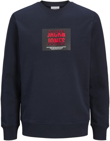 Jack & Jones HUDSON Sweatshirt Navy - Sweatshirts & hoodies - Sweatshirt & Camisolas com Capuz tamanhos grandes