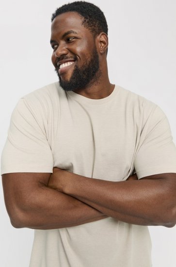 Jack & Jones ORGANIC T-Shirt Grey/Melange - T-shirts - T-shirts Homem Tamanhos Grandes
