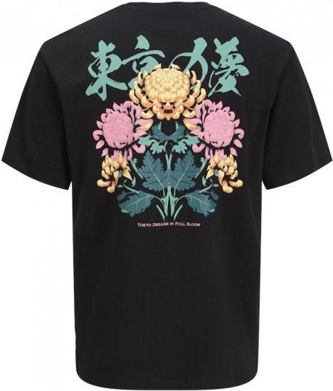 Jack & Jones Dreams Front & Back Print Crew Neck T-Shirt Black - T-shirts - T-shirts Homem Tamanhos Grandes