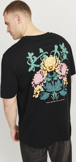 Jack & Jones Dreams Front & Back Print Crew Neck T-Shirt Black - T-shirts - T-shirts Homem Tamanhos Grandes