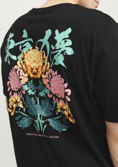 Jack & Jones Dreams Front & Back Print Crew Neck T-Shirt Black - T-shirts - T-shirts Homem Tamanhos Grandes