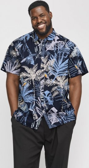 Jack & Jones Hawaii AOP Shirt Blue - Camisas - Camisas Homem Tamanhos Grandes