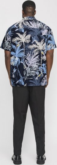 Jack & Jones Hawaii AOP Shirt Blue - Camisas - Camisas Homem Tamanhos Grandes