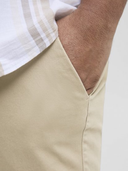 Jack & Jones Dave Chino Shorts Beige - Calções - Calções Homem Tamanhos Grandes