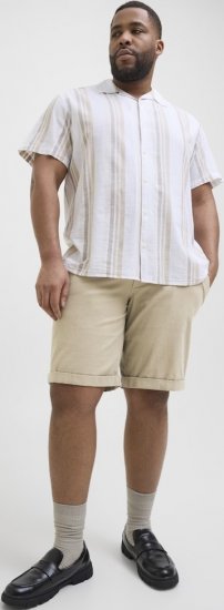 Jack & Jones Dave Chino Shorts Beige - Calções - Calções Homem Tamanhos Grandes