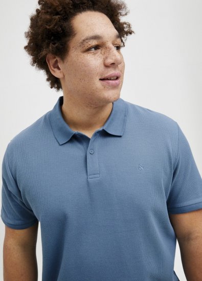 Jack & Jones AUSTIN CLASSIC Polo Blue - Pólos - Pólos Tamanhos Grandes Homem