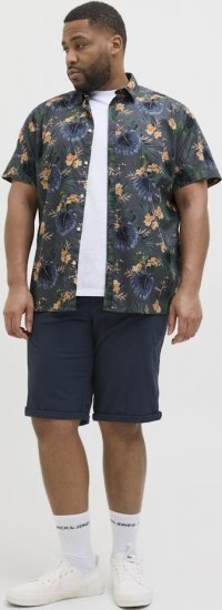 Jack & Jones Hawaii AOP Shirt Grey - Camisas - Camisas Homem Tamanhos Grandes