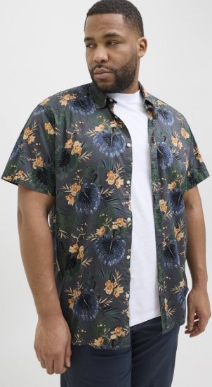 Jack & Jones Hawaii AOP Shirt Grey - Camisas - Camisas Homem Tamanhos Grandes