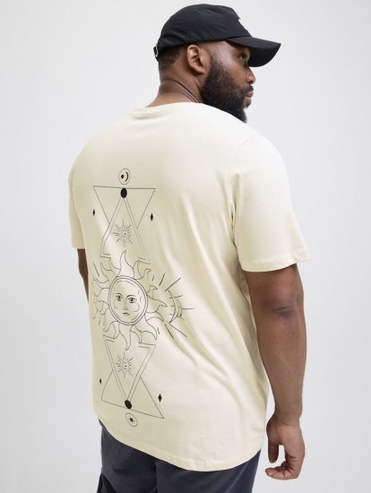 Jack & Jones Jackie Crew Neck T-Shirt Moonbeam - T-shirts - T-shirts Homem Tamanhos Grandes