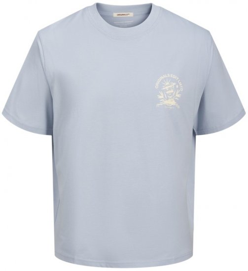 Jack & Jones Bellagio Collage Crew Neck T-Shirt Skyway - T-shirts - T-shirts Homem Tamanhos Grandes