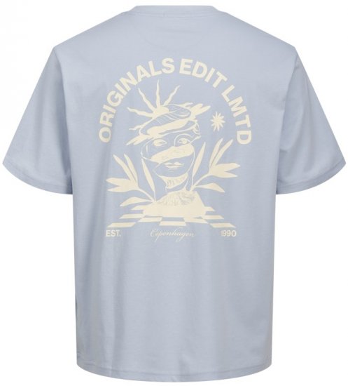 Jack & Jones Bellagio Collage Crew Neck T-Shirt Skyway - T-shirts - T-shirts Homem Tamanhos Grandes