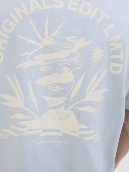 Jack & Jones Bellagio Collage Crew Neck T-Shirt Skyway - T-shirts - T-shirts Homem Tamanhos Grandes
