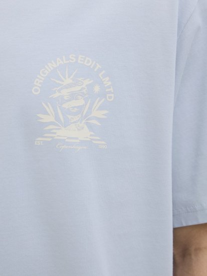 Jack & Jones Bellagio Collage Crew Neck T-Shirt Skyway - T-shirts - T-shirts Homem Tamanhos Grandes