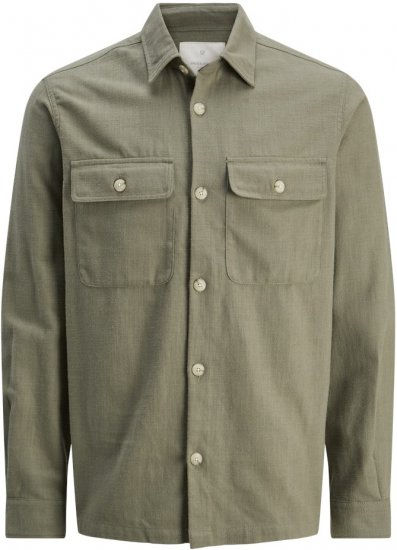 Jack & Jones Raymond Spring Long Sleeve Overshirt Green - Camisas - Camisas Homem Tamanhos Grandes