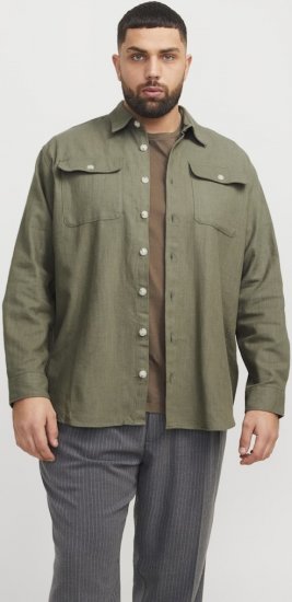 Jack & Jones Raymond Spring Long Sleeve Overshirt Green - Camisas - Camisas Homem Tamanhos Grandes