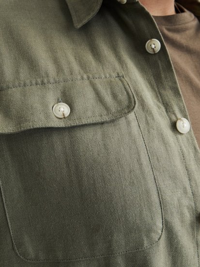 Jack & Jones Raymond Spring Long Sleeve Overshirt Green - Camisas - Camisas Homem Tamanhos Grandes