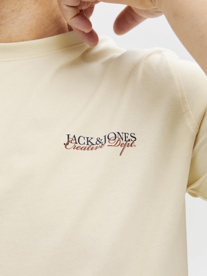 Jack & Jones Boston Photo Crew Neck T-Shirt Antique White - T-shirts - T-shirts Homem Tamanhos Grandes