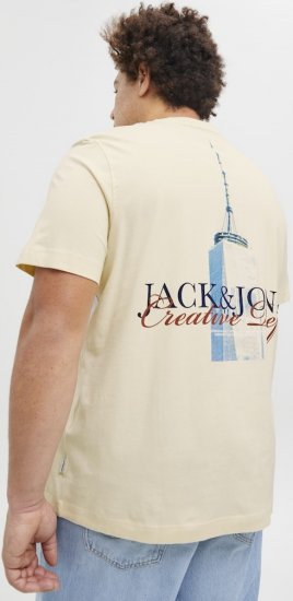 Jack & Jones Boston Photo Crew Neck T-Shirt Antique White - T-shirts - T-shirts Homem Tamanhos Grandes